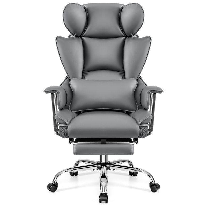 Fauteuil de direction en similicuir, Gris