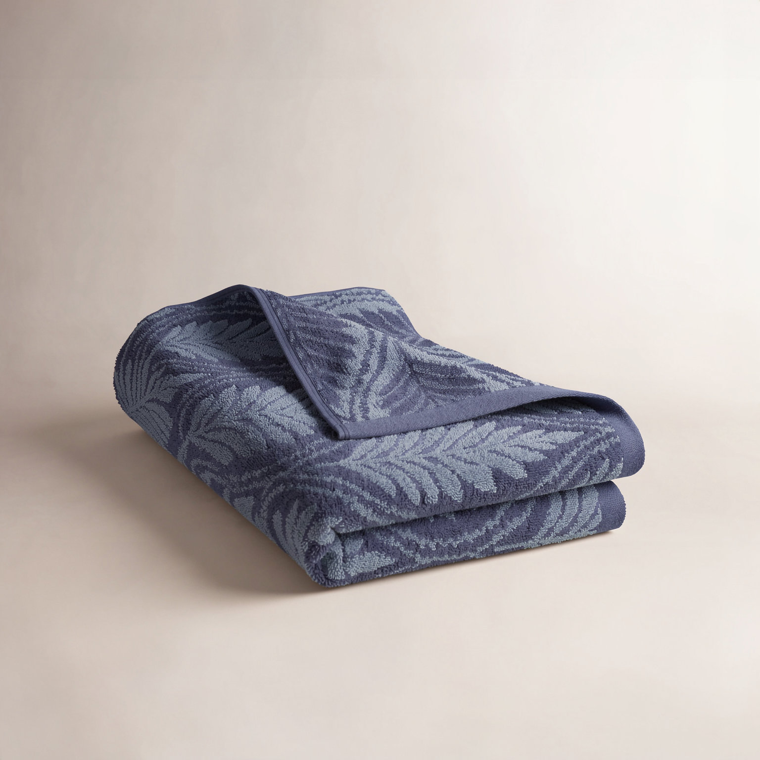 Branden Bath Towel, Fern Ogee Navy
