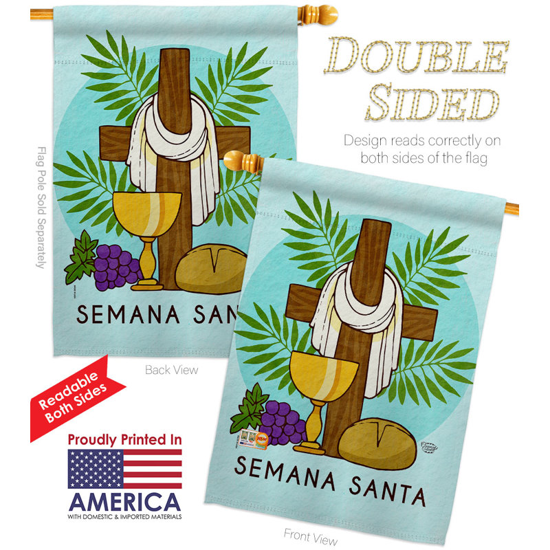 Drapeau de jardin Blessing Semana Santa, H 40 po x l 28 po