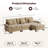 123'' Cloud Modular Couch Sofa, Oversized 3 Seat Comfy Sofa For Living Room, Sectional Couches With Ottoman, Detachable Seat Cushion & Backrest Cover, Chenille Fabric Oatmeal-1688226183