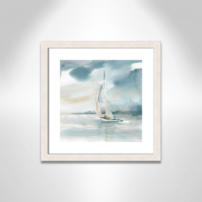 Avnoor 'Subtle Mist I' Framed Watercolor Painting Print