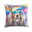 Bearded Collie Hippie Dawg Fabric Decorative Pillow-181594676