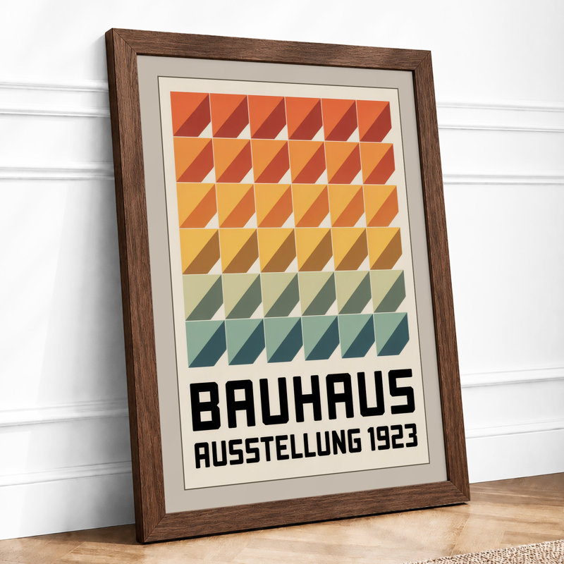 Bauhaus Exhibition 1923 Geometric - Framed Print, Walnut, A1 - 84.1 x 59.4 cm