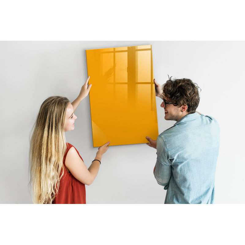 Magnetic Glass Dry Erase Board, Golden Yellow