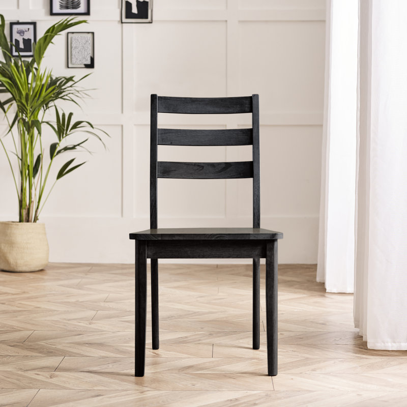 Drea Solid Wood Dining Chair, Black