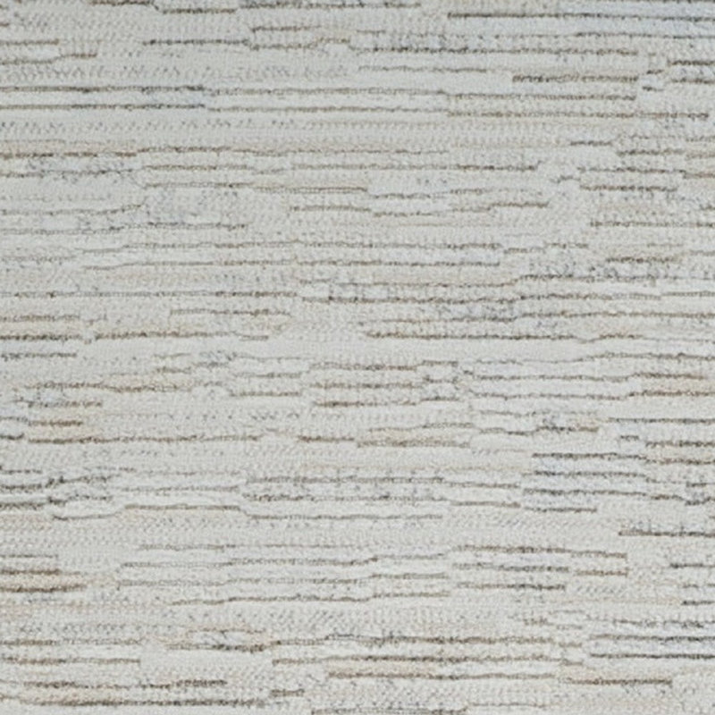 8' Gray And Beige Geometric Distressed Runner Rug