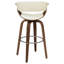 Tabouret tournant noyer et écru-2143330645