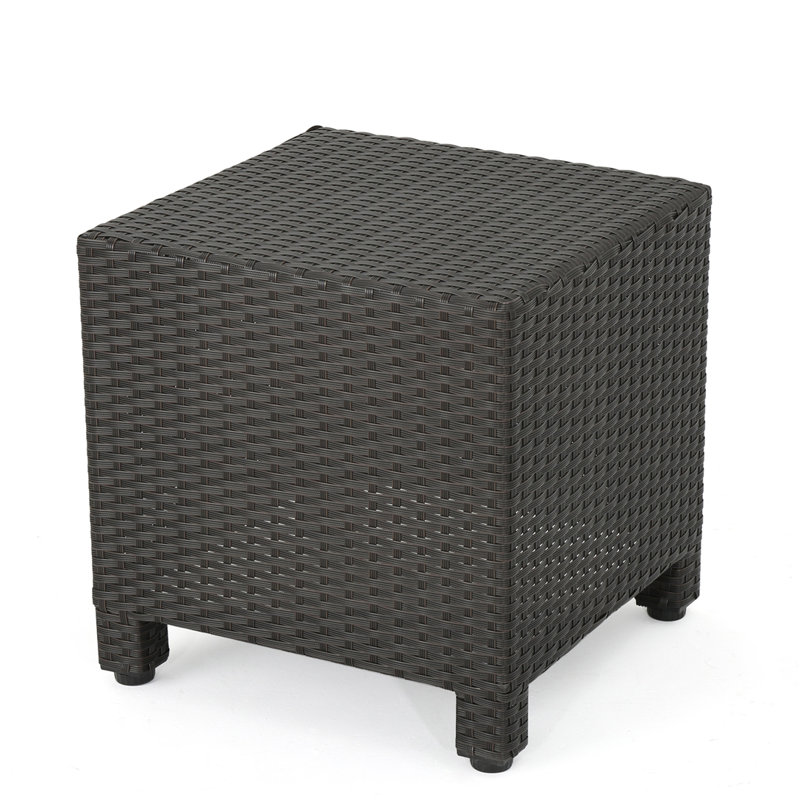 Outdoor Acacia Wood Patio Accent Table, Gray