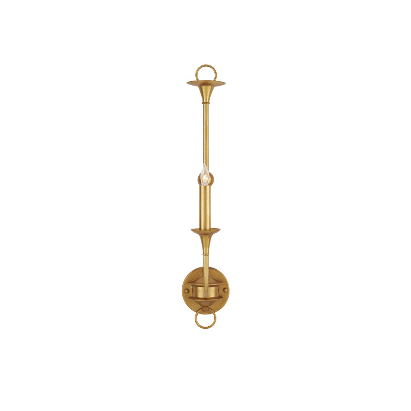 Nottaway Wrought Iron Candle Wall Light, Gold