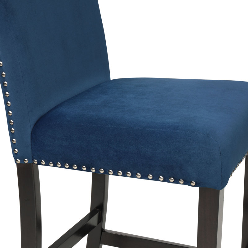 Ebeling Upholstered Counter Stool, Blue