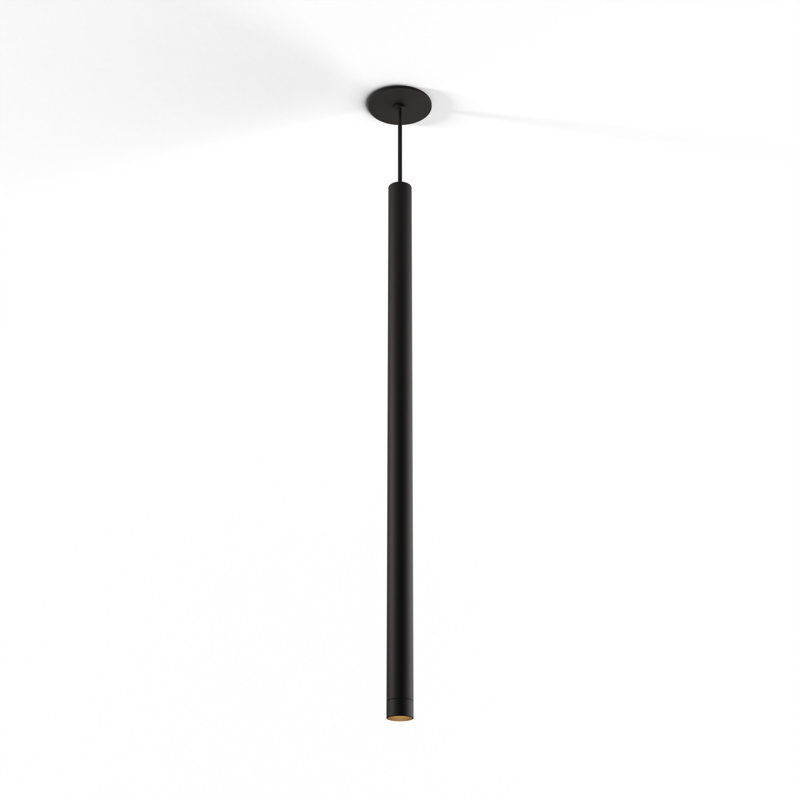 Combi Pendant 24" Single Unit with Matte Black Canopy, Matte Black, 24"