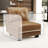Modern Brown Faux Leather Armless Chair