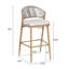 Outdoor 30.25" Seat Height Aluminum Frame Barstools With PE Rattan Scallop-Shaped Backrest, Set Of 2-927363853