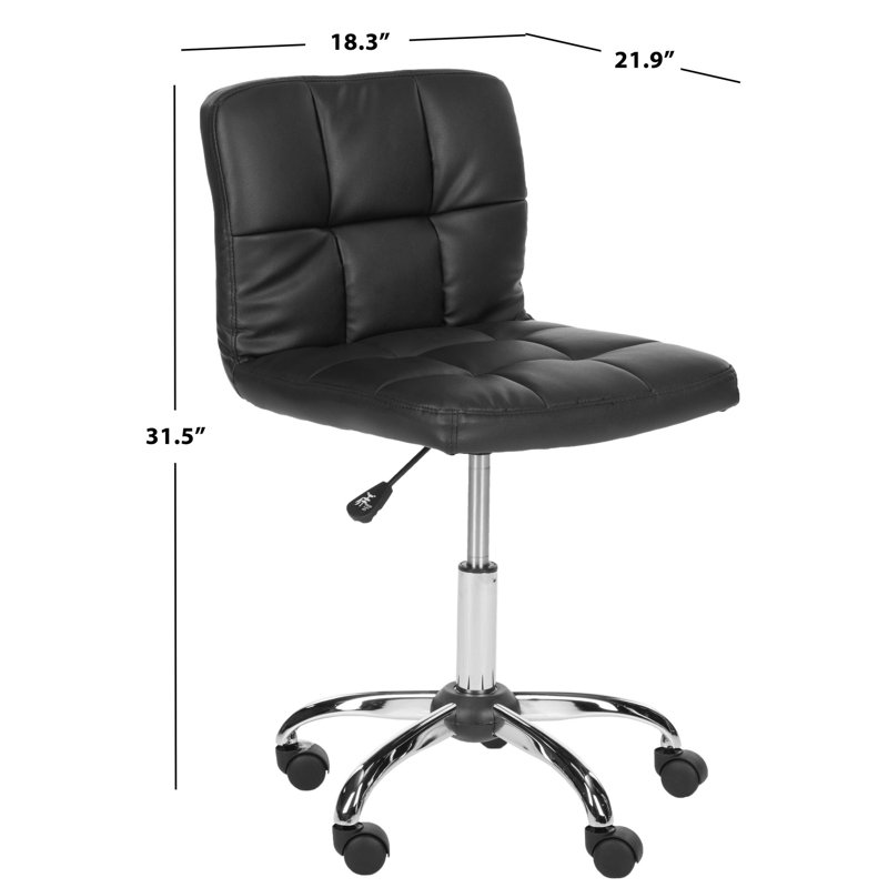Chaise de travail Hammond, Similicuir noir