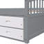 Gris et blanc, structure de lit simple, bois massif, 6 tiroirs, capacité de 200 lb, lit de support de matelas, pin, décor moderne