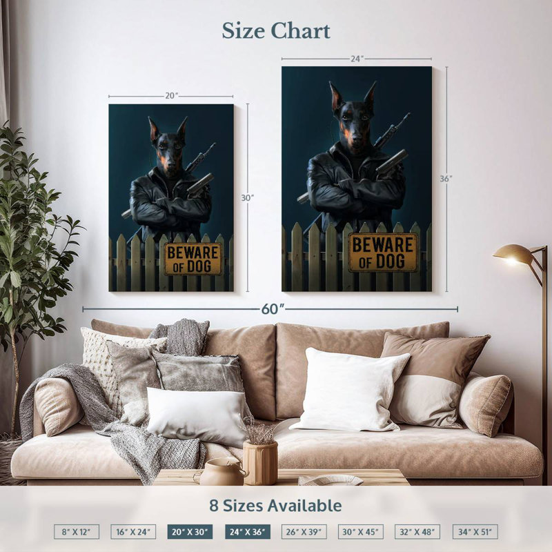 Ketti Beware Of Dog, 36" H x 24" W