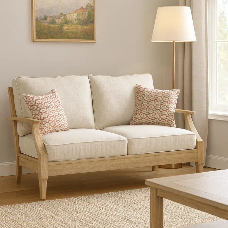Causeuse à accoudoirs carrés 56,13 po Boniface