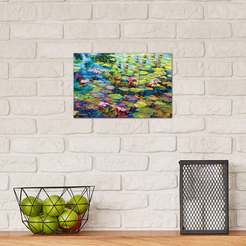 Lilies Of The Pond - Painting on Canvas, 101.6 cm H x 66.04 cm W, No Frame