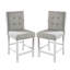 Chaise d’appoint rembourrée en bois massif avec blanc/gris touffeté Joesiah