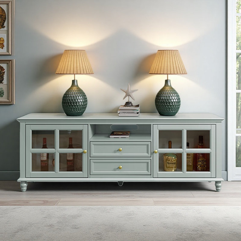 Meuble télé French Classic Design, H 25,98 po x L 55,12 po x l 15,75 po, Vert