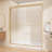 68" - 72'' W X 75'' H Double Sliding Shower Door Semi-Frameless Bypass Door Alcove Aluminum Door With Clear Tempered Glass-119868710