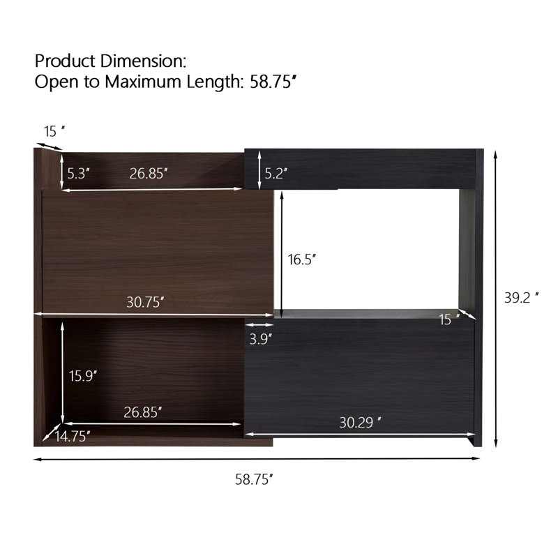 Extendable & Rotating Shoe Cabinet With 1 Drawer, 90-Degree Corner Cabinet, Multifuctional Storage Combination Cabinet