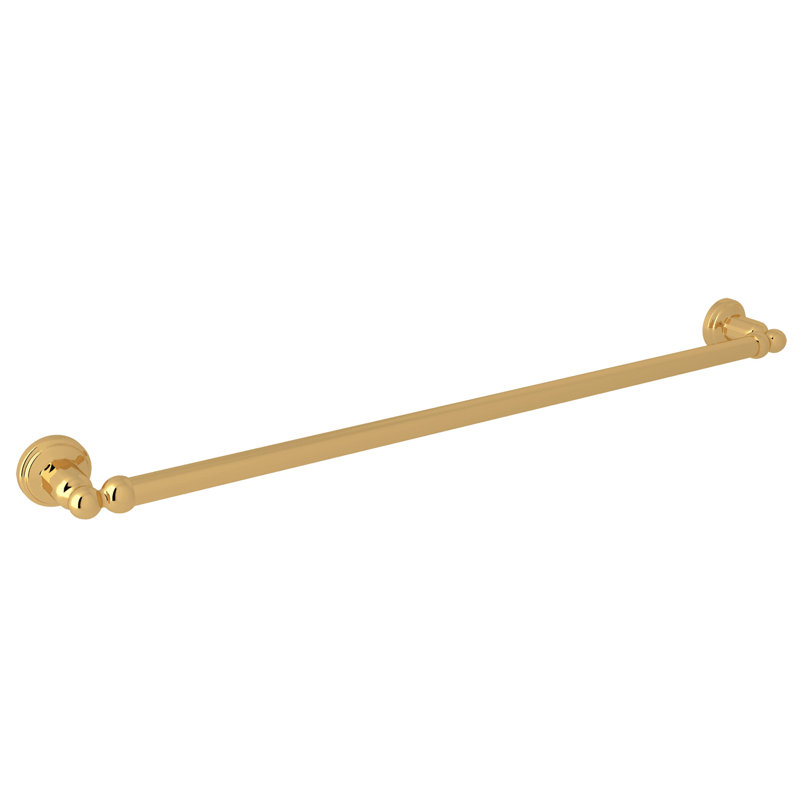 Edwardian Towel Bar, Unlacquered Brass, 2" H x 27.5" W x 2.5" D