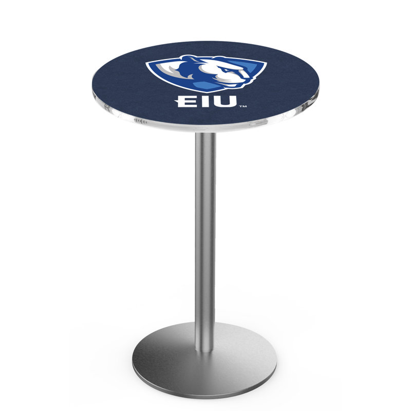 Round Metal Base Dining Table, Stainless Steel, Eastern Illinois University