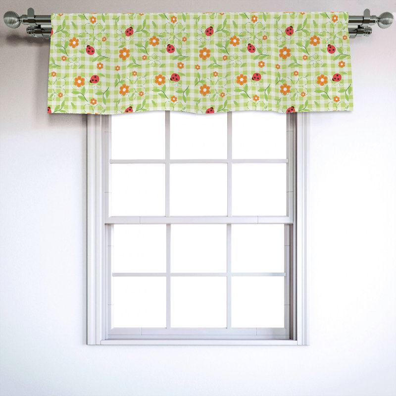 Sateen Floral Ruffled Window Valance