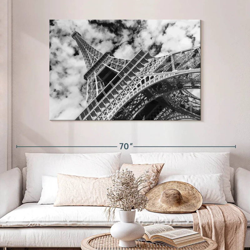 Eiffel Tower Cloudscape Canvas Print, 32" H x 48" W x 1.25" D