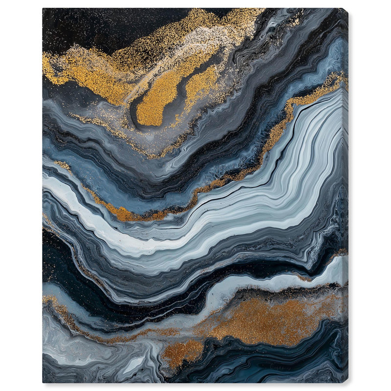 Acrylique Flow II, reproduction d'art sur toile par Geode , Peinture sans cadre, H 20 po x l 16 po, Toile tendue