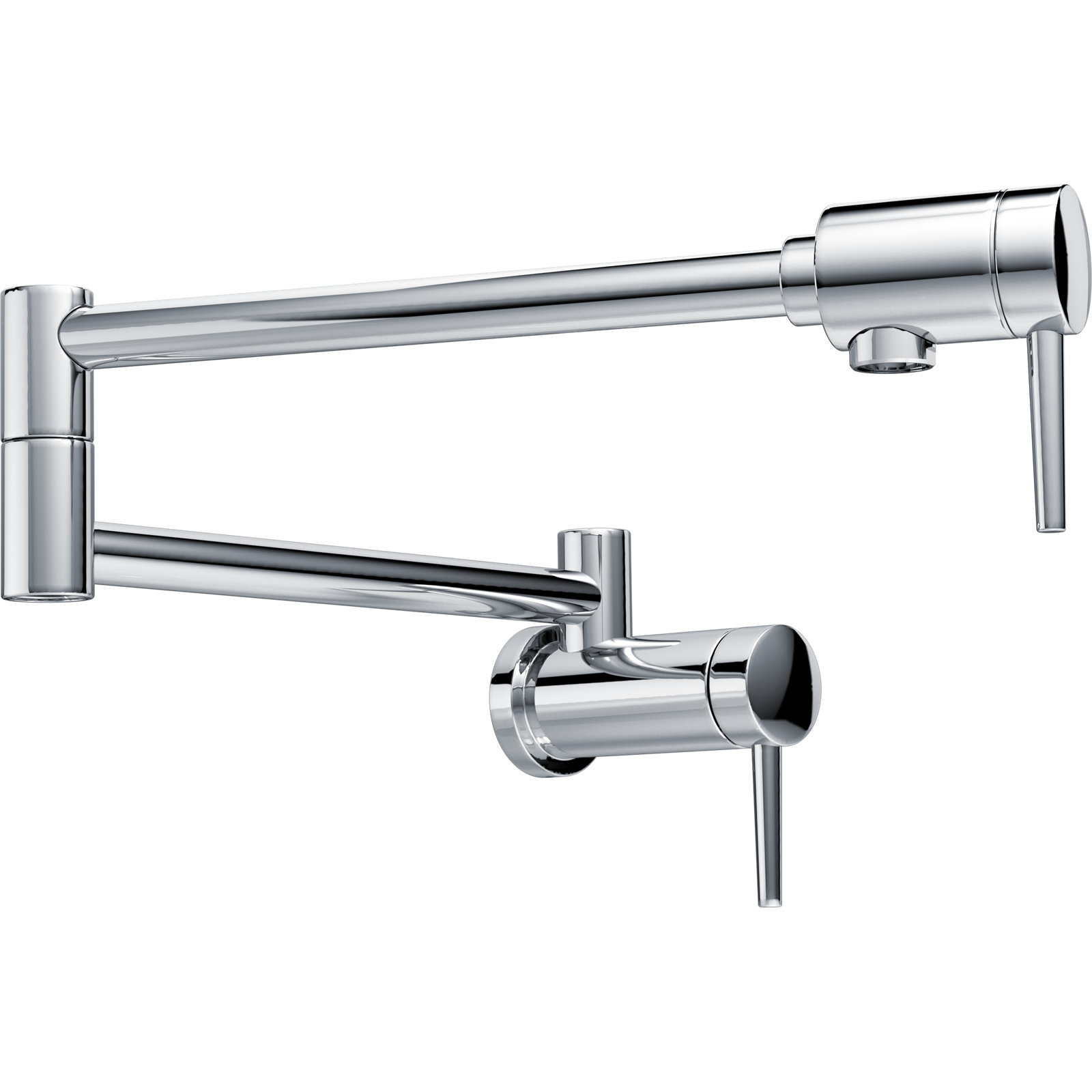 Contemporary Pot Filler Faucet, Wall Mount Pot Filler Kitchen Faucet, Chrome
