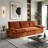 94.5" King Size Pull Out Sofa Bed,3-In-1 Convertible Sleeper Sofa,Multi-Functional Corduroy  Bed,Orange-618539247