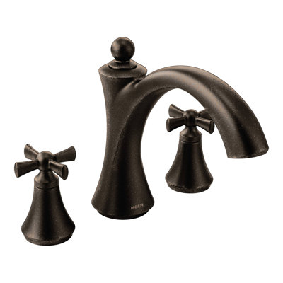 Garniture de robinet de baignoire romaine à deux poignées à fixer sur plateau Wynford