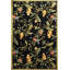 Tapis décoratif moderne multicolore à motif floral noir-81827912