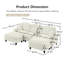 Canapé modulaire modulaire en chenille en U avec jupes à volants amovibles et accoudoirs évasés - Canapé nuage beige