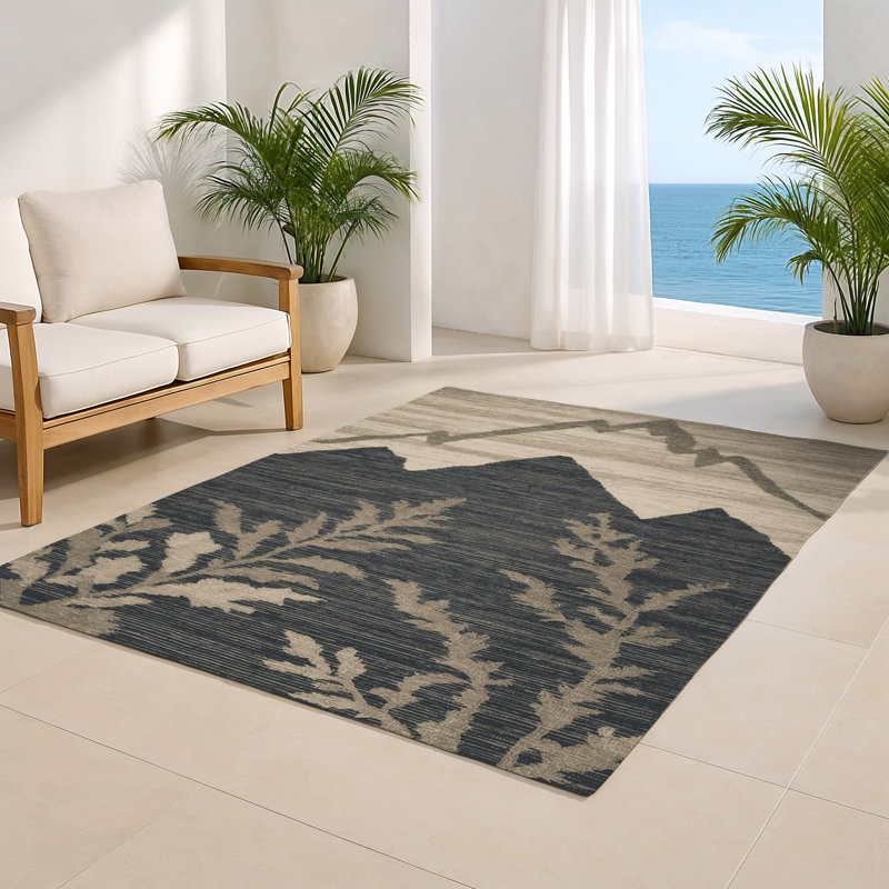 Tapis intérieur et extérieur gris Nature, Rectangle 5 pi x 7 pi