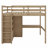 Wood Loft Bed With Built-In Wardrobe, Desk, Storage Shelves And Drawers