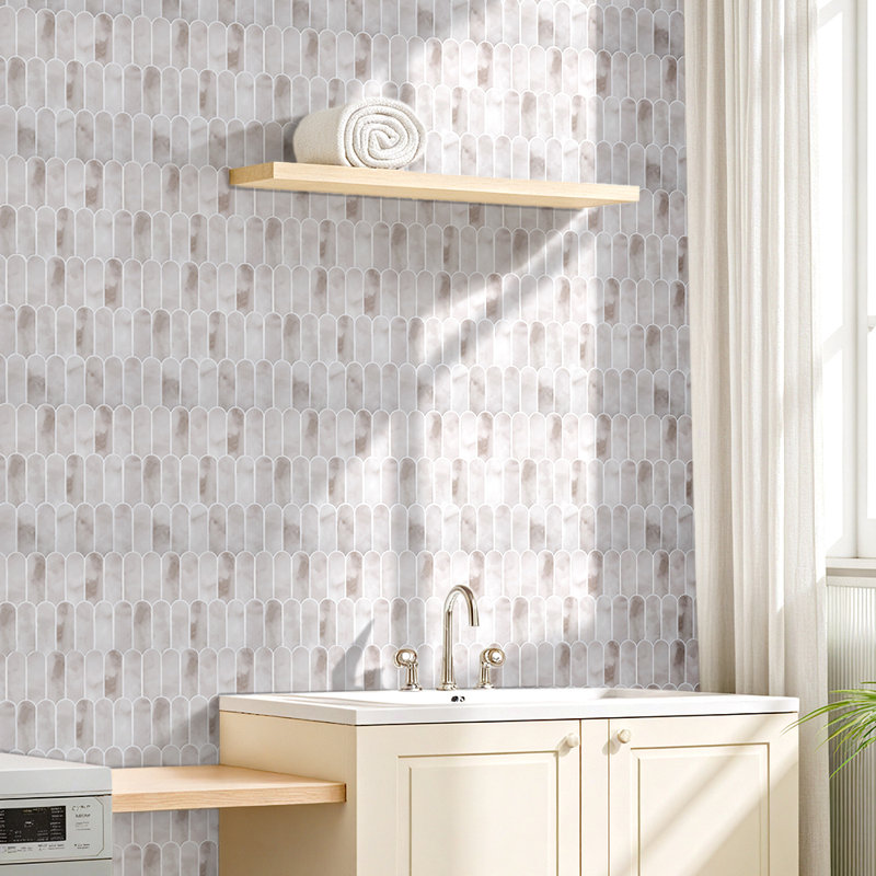 10Pcs Self-Adhesive Wall Tile Stickers, Beige