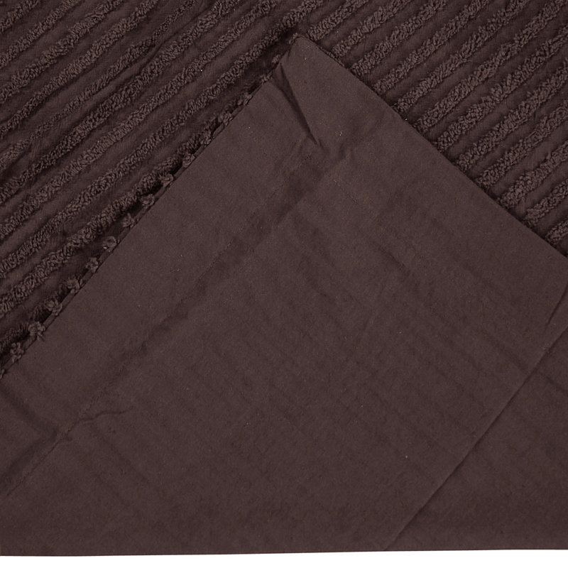 Housse de coussin 100% coton Jullian, Taie décorative standard, Chocolat