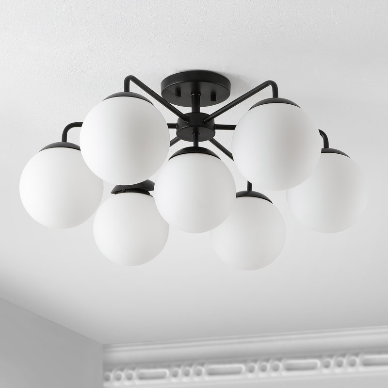 Barden Semi Flush Mount, Black, White