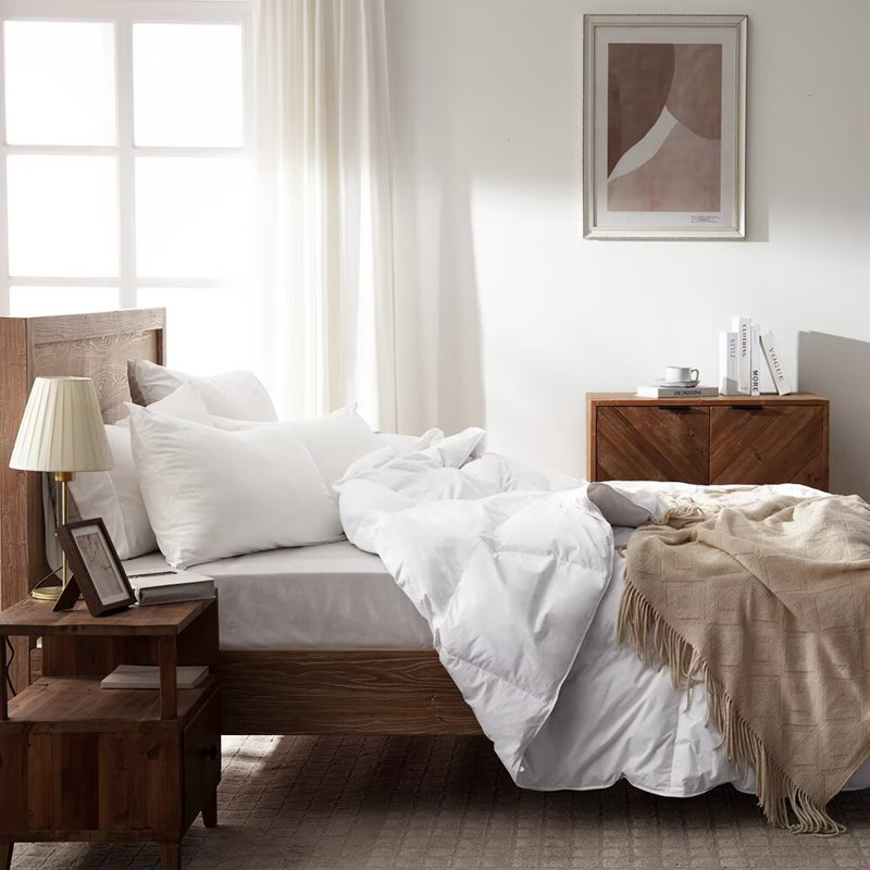 Housse de couette en duvet d'oie 100% coton toutes saisons, Édredon très grand, Blanc