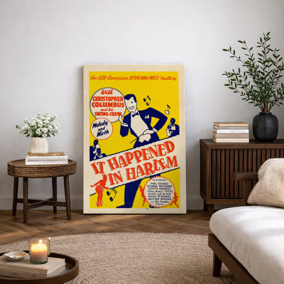 «Retro Swing Music Show», affiche d'art, «Happ pass in Harlem», impression sur toile encadrée