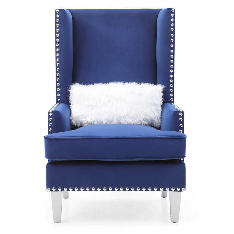 Élégante chaise longue à accoudoirs carrés, Bleu