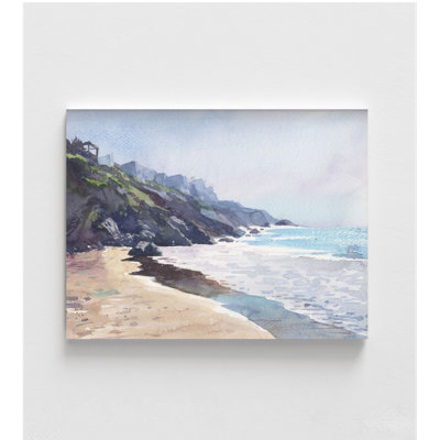 Reproduction de peinture de paysage côtier, art mural bord de mer encadré, décor de plage naturelle, impression de paysage tropical, impression d'art de mer, art mural encadré
