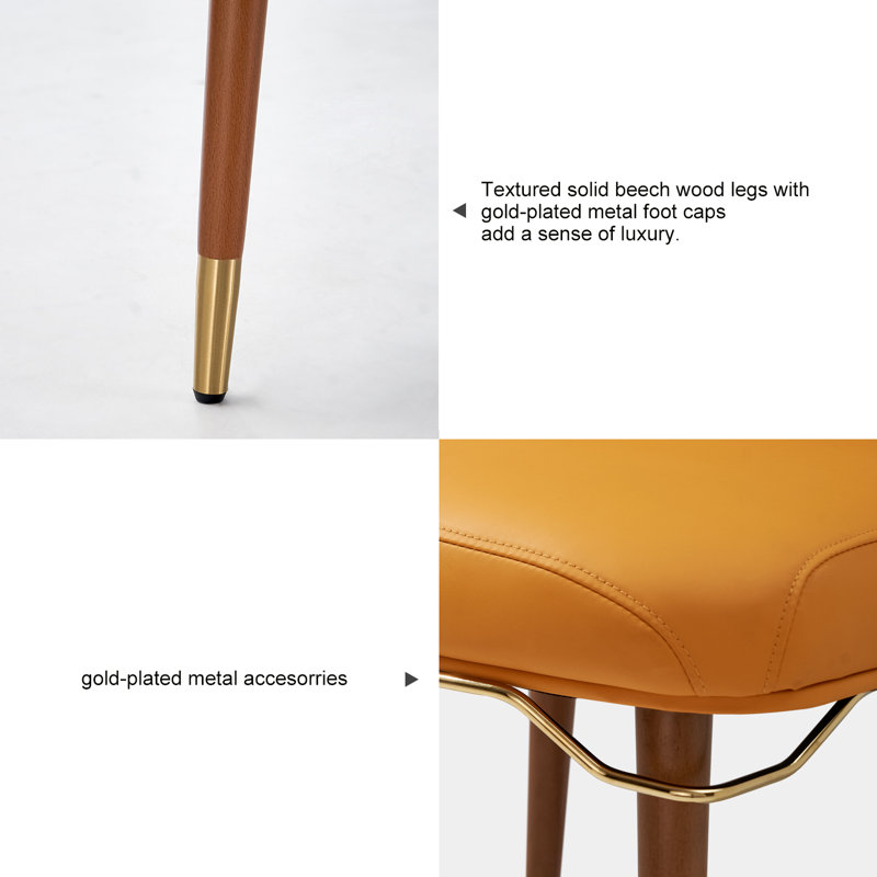Fauteuil d'appoint rembourré en similicuir Andre-Lee, Orange