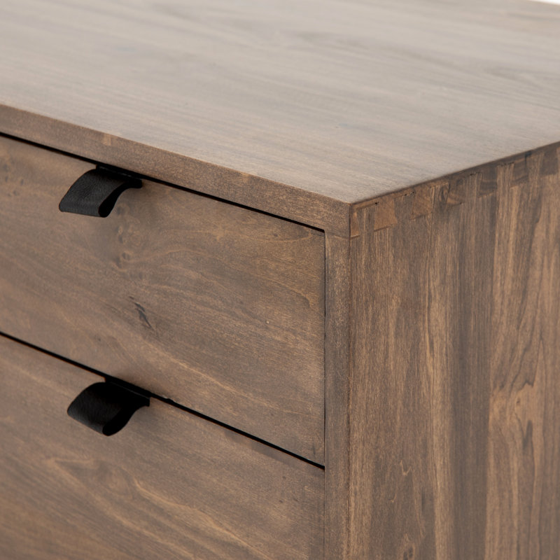 Trey 2 - Drawer Solid Wood File Cabinet, Auburn Poplar