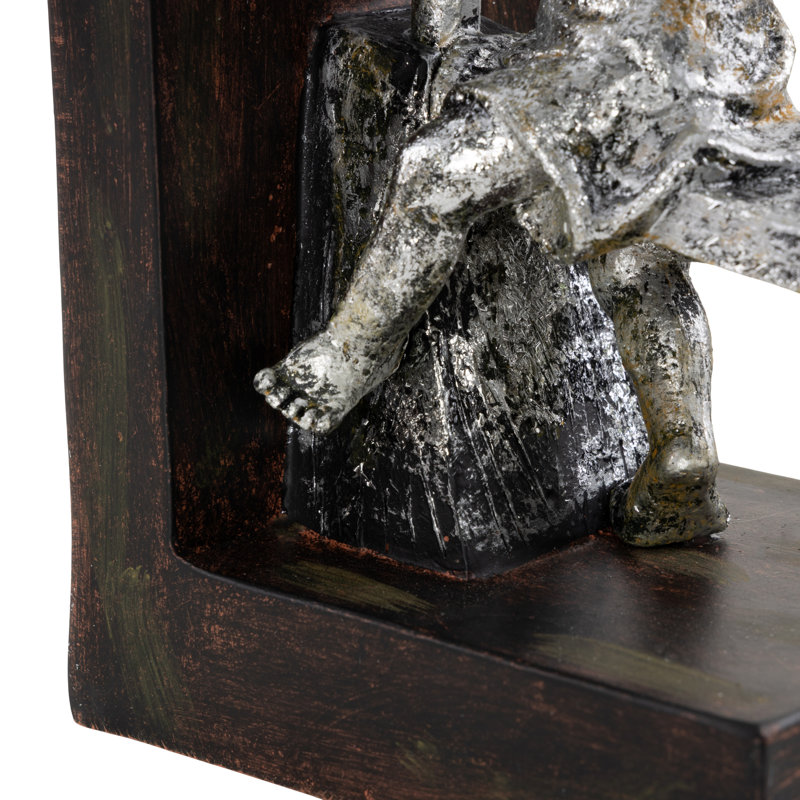 Serre-livres avec balançoire Polystone People, Bronze / étain argent