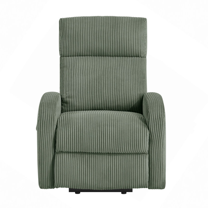 Fauteuil inclinable électrique en velours côtelé 1pc, Vert
