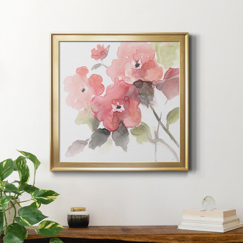Coral Blush II - reproduction d'art sur toile tendue, Or, H 26,5 po x l 26,5 po x P 1,5 po